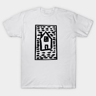 The drawing of a house with dotted background T-Shirt